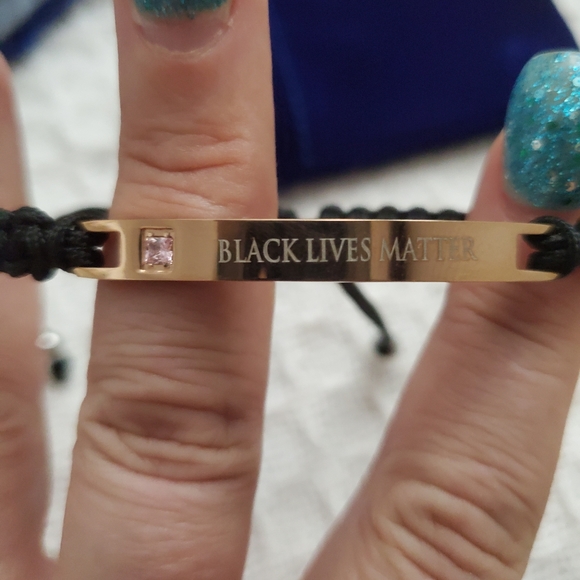 NWT BLM BLACK LIVES MATTER CUSTOM STAINLESS STEEL ADJUSTABLE BRACELET UNISEX - Picture 5 of 7